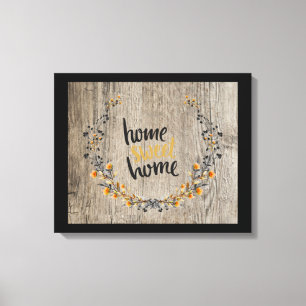 Rustic Wreath Home Sweet Home Canvas Print