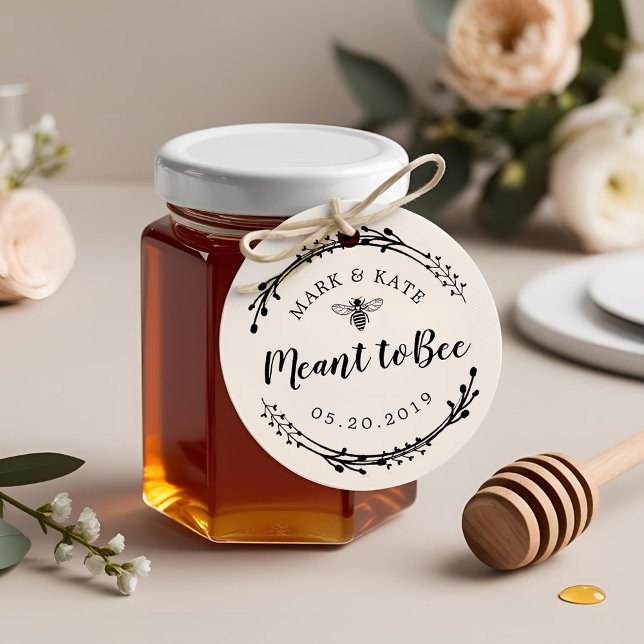 Rustic Wreath Meant to Bee Honey Wedding Favour Rubber Stamp (Creator Uploaded)