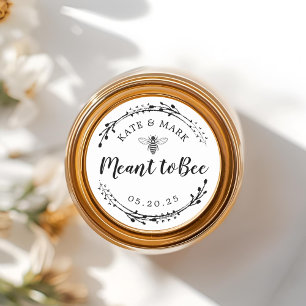 Rustic Wreath Meant to Bee Wedding Favour Classic Round Sticker