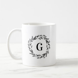 Rustic Wreath Monogram Coffee Mug