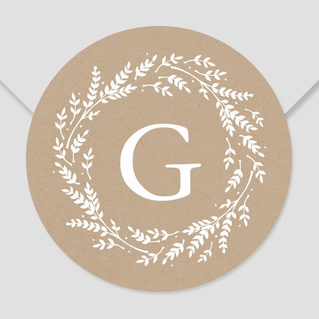 Rustic Wreath Monogram Sticker (Creator Uploaded)