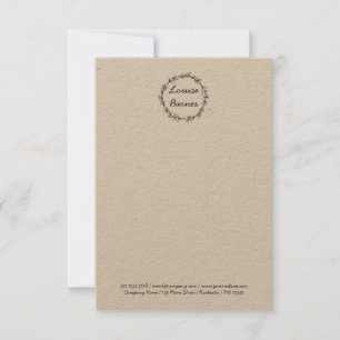 Rustic wreath note card