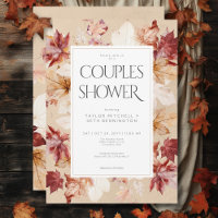 Rustic Wreath of Fall Leaves Tan Couples Shower