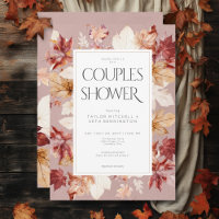Rustic Wreath of Fall Leaves Wine Couples Shower