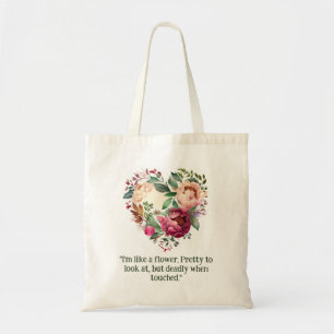 Rustic Wreath Tote Bag for Nature Lovers Peonies