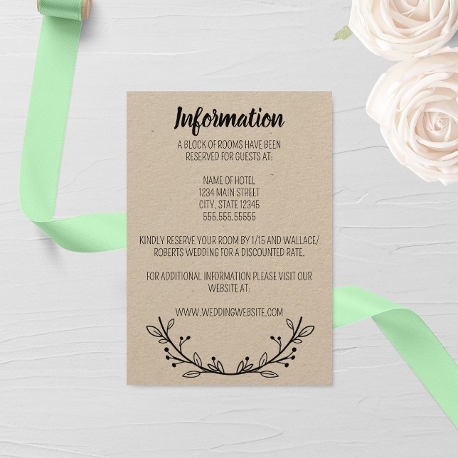 Rustic Wreath Wedding Enclosure Card (Creator Uploaded)