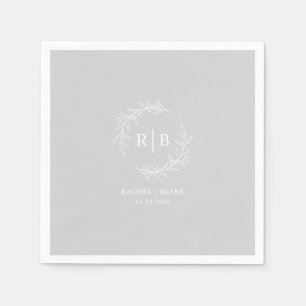 Rustic Wreath Wedding Rehearsal Engagement Party Napkin