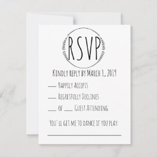 Rustic Wreath Wedding RSVP Card
