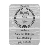 Rustic Wreath Wood Couple Save the Date
