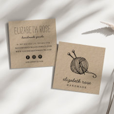 Rustic Yarn | Kraft Square Business Card at Zazzle