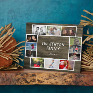 Rustic Yearly Family Keepsake Photo Collage Custom Plaque