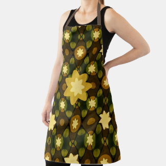Rustic Yellow and Brown Kitchen Print Apron