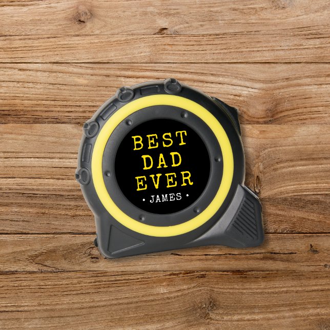 Rustic Yellow + Black Best Dad Ever w/ Name 1 (Creator Uploaded)