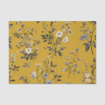 Rustic Yellow Botanical Bold Vintage Boho Floral