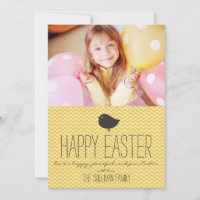 Rustic Yellow Chevron Photo Happy Easter