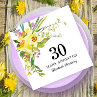 Rustic Yellow Daffodil 30th Birthday