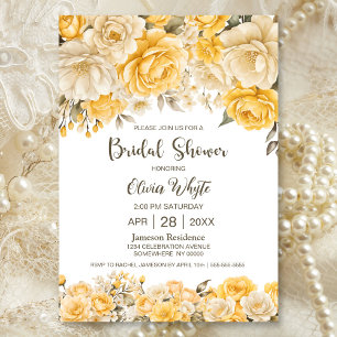 Rustic Yellow Floral Bridal Shower Invitation