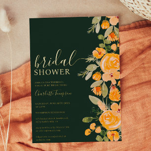 Rustic yellow floral watercolor fall bridal shower