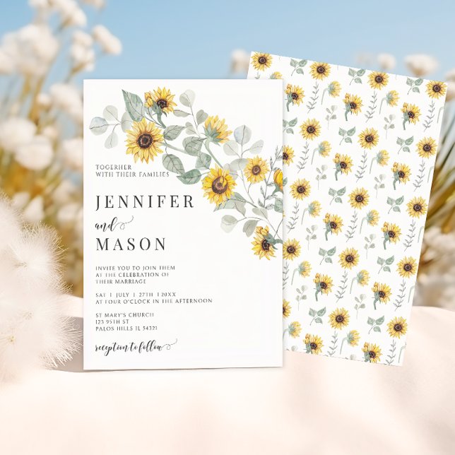 Rustic Yellow Flowers Sunflower Garden Wedding Invitation (Creator Uploaded)