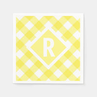 Rustic Yellow Gingham Monogram