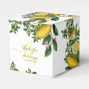 Rustic Yellow Lemon & Foliage Greenery Wedding Favour Box