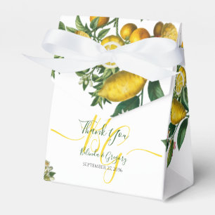 Rustic Yellow Lemon & Foliage Greenery Wedding  Favour Box