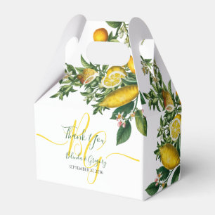 Rustic Yellow Lemon & Foliage Greenery Wedding Favour Box