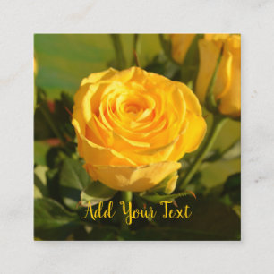 Rustic Yellow Rose Custom Text Enclosure Card
