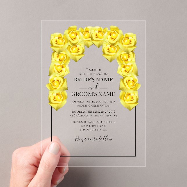 Rustic Yellow Roses Wedding Invitations (Insitu (Handheld))