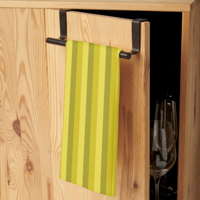 Rustic Yellow Striped Tea Towel (Thirds Fold)