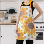 Rustic Yellow Sunflower  Apron<br><div class="desc">This charming apron is decorated with watercolor sunflowers in shades of yellow.
Perfect for a sunflower lover!
Original Watercolor © Michele Davies.</div>