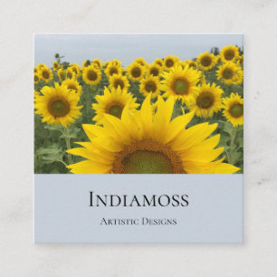 Rustic Yellow Sunflower Artist Designer Square Business Card