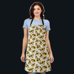 Rustic Yellow Sunflower Pattern Apron<br><div class="desc">Rustic apron featuring watercolor illustration of yellow sunflowers with baby's breath.</div>