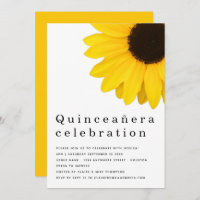 Rustic Yellow Sunflower Quinceanera 15th Birthday