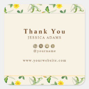 Rustic Yellow Sunflower Watercolor Sticker