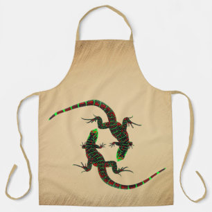 Rustic Yin Yang Lizards Apron