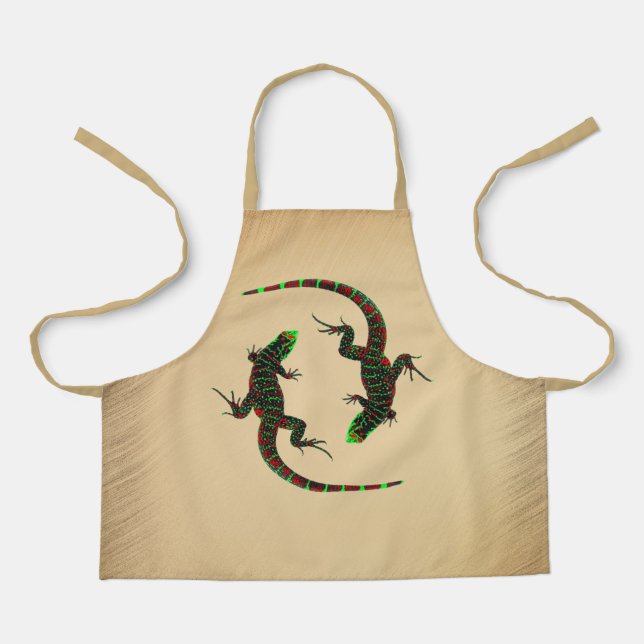 Rustic Yin Yang Lizards Apron (Front)