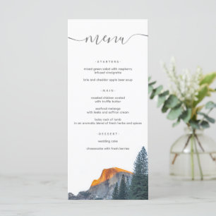 Rustic Yosemite Half Dome Sunset Wedding Menu