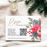 RusticWinter Floral Watercolor Wedding Rsvp qr<br><div class="desc">Join us in celebrating the magic of a winter wonderland with our Rustic Elegant Winter Floral Wedding RSVP Card. This unique design captures the essence of the season, featuring a beautifully hand-painted watercolor frame adorned with a harmonious blend of red flowers, calming dusty blue tones, and vibrant pine branches. It's...</div>