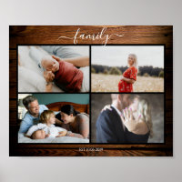Rustikal Kundenspezifisches Familie Photo Poster
