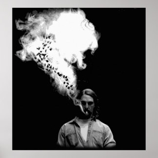 Rustin Cohle from True Detective Smoking a Cigaret Poster
