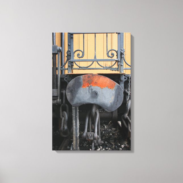 Rusting Buffer Old Steam Train Le Mastrou Canvas Print (Front)