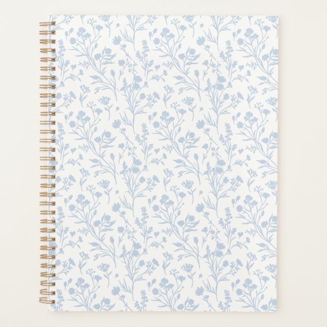 Rustling Blooms Dusty Blue - Neutral Planner (Front)
