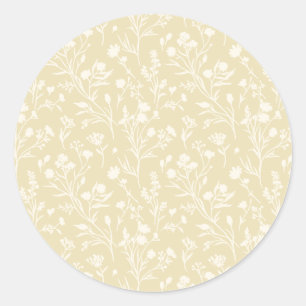 Rustling Blooms Neutral - Golden Wheat Classic Round Sticker