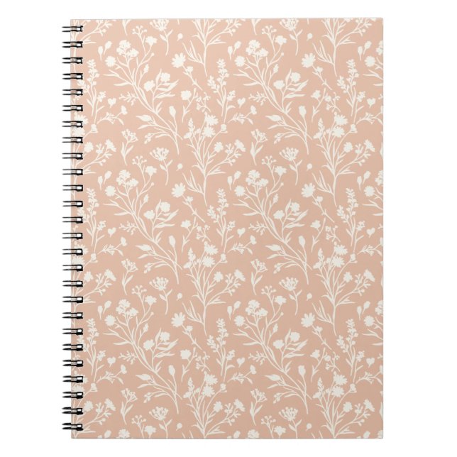 Rustling Blooms Neutral - Warm Apricot Notebook (Front)