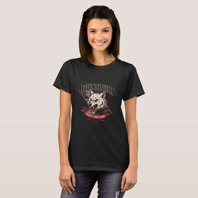 Rustwire Wolf Skull T-Shirt (Front Full)