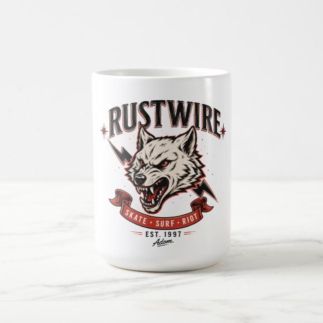 Rustwire Wolf Skull T-Shirt Coffee Mug (Center)