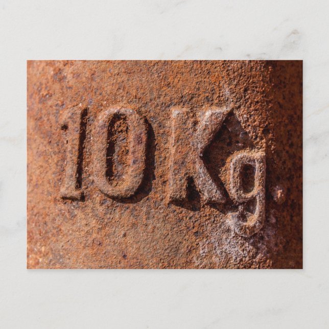 Rusty 10 kg postcard (Front)