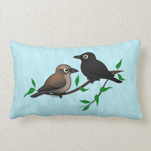 Rusty Blackbird Pair Lumbar Cushion