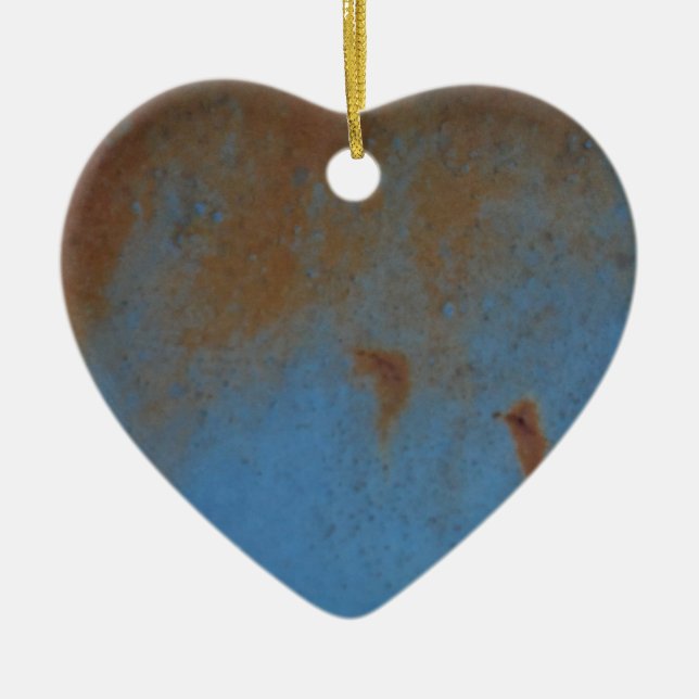 Rusty Blue background Ceramic Tree Decoration (Front)